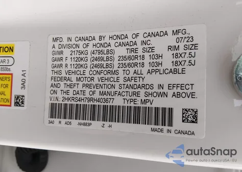 2024 Honda Cr-V Ex-L Awd из США, поврежденный, VIN 2HKRS4H79RH403677